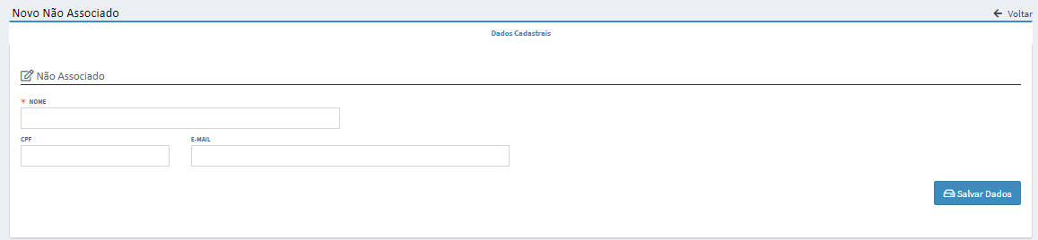 Cadastro de Não Associado Pessoa Física