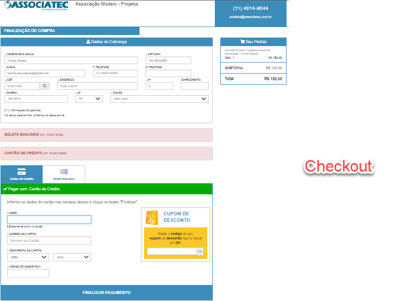 Área Restrita - Inscrição em Eventos